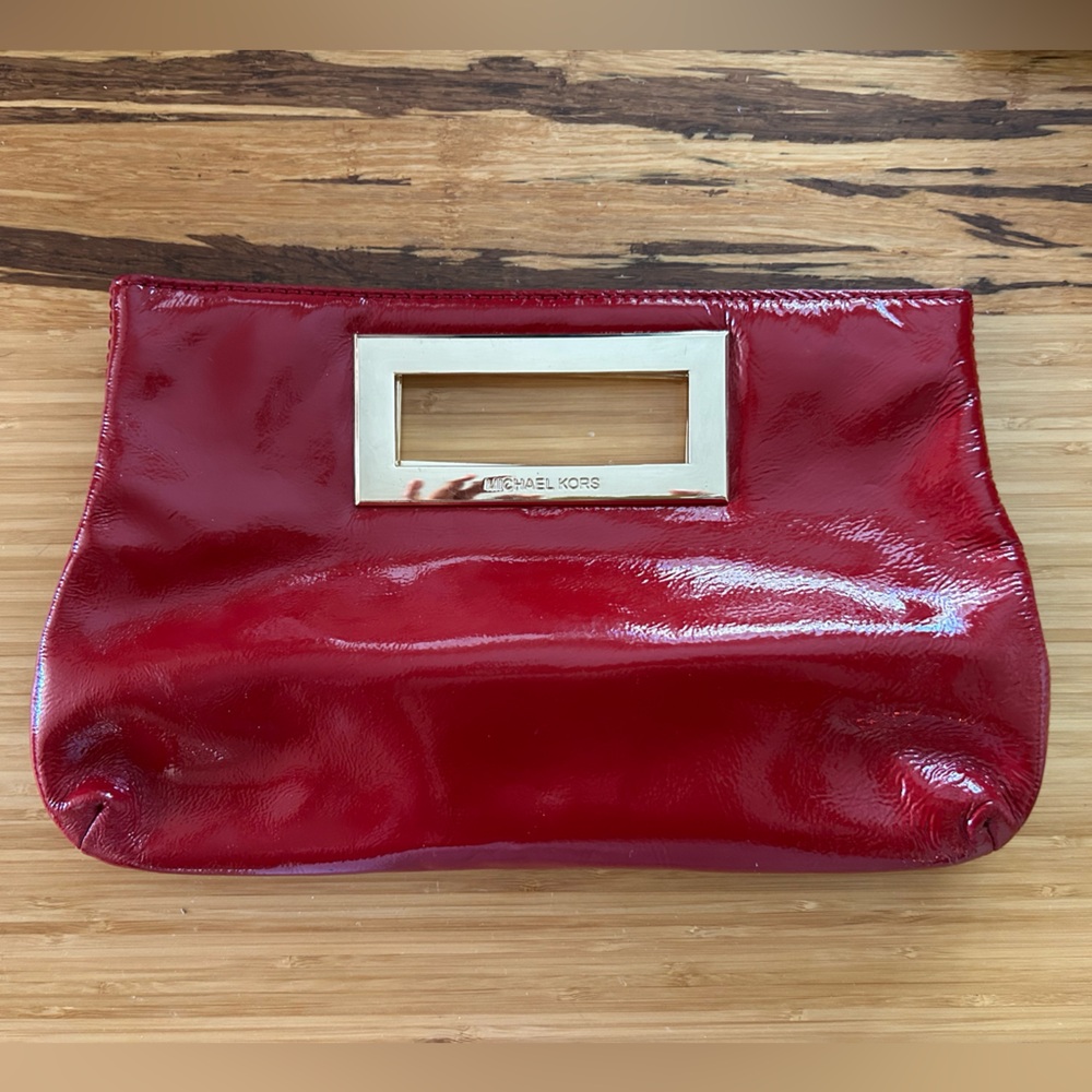 Michael Kors Berkley Red Patent Clutch
